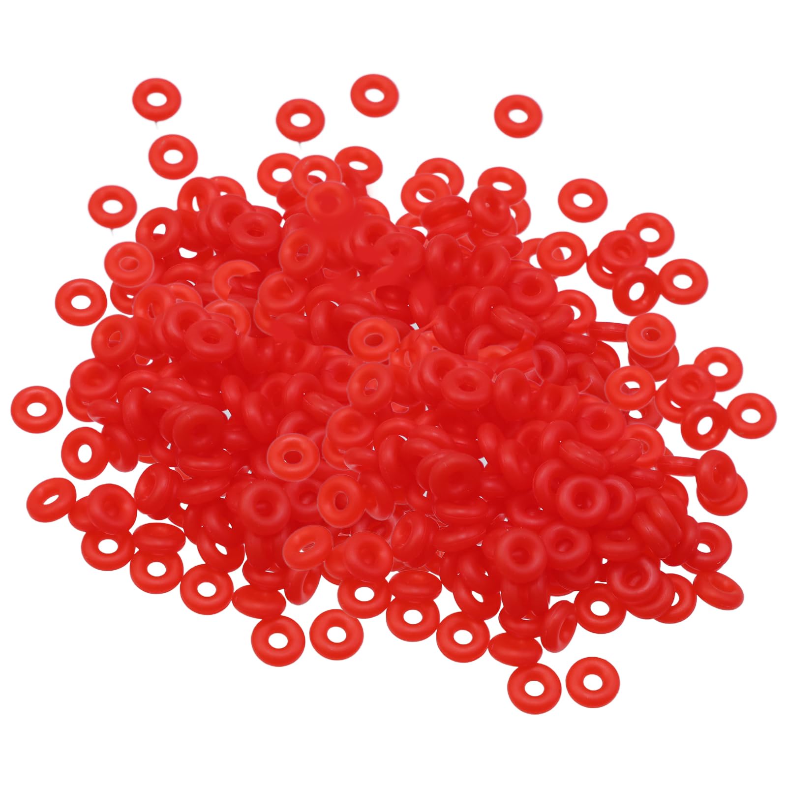 Photo 1 of Semetall 500Pcs Stop Beads Inserts Silicone Rubber Donut Spacers O Rings Rubber Spacer Beads Rings for Bracelet Necklace DIY Jewelry Making Accessories, 2mm by 6mm-Red