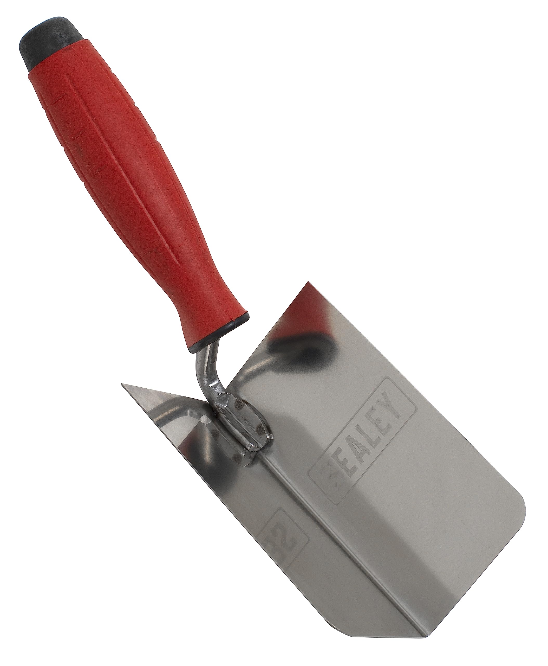 Sealey 120 x 60mm Stainless Steel Internal Corner Trowel - Rubber Handle - T1802