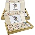 LEXIBOOK EDU100i2 Bio Toys School, Bilingual Spanish/English, Wooden, 50 Word Cards, Alphabet, Educational Game, Medium