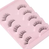 Ruairie False Eyelashes Natural Half Lashes Clear Band 5 Pairs 3/4 Fluffy Wispy view 5