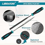 LIBRATON Needle File Set 14PCS Diamond & Carbon Steel Files with Wire Cutter view 4