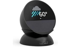 Echo Spot Bundle: Includes Echo Spot (2024 Release) | Black & Made for Amazon Stand with USB-C and USB-A Charging Ports | Black