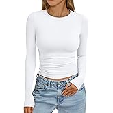 Trendy Queen Womens Long Sleeve Shirts Crop Tops Fall Fashion 2026 Going Out Basic Winter Clothes