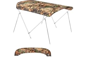 KNOX Universal 2 Bow Bimini Top Replacement Canvas, 600D Boat Canopy Sun Shade Cover with Storage Boot, Fits Most Small Boats