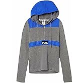 Victoria's Secret PINK Perfect Anorak Half Zip Hoodie Colorblock Gray Blue Size X-Small New