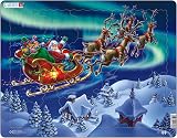 Larsen XM1 Santa Claus Sleigh Northern Lights Jigsaw Puzzle 26 Pcs Kids Ages 6+ view 1