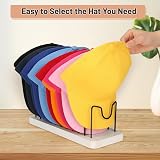 Erogeen Baseball Cap Organizer Stand - Wood Metal Hat Rack for 10 Caps - White view 3