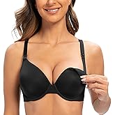 MELENECA Women's Full Coverage Underwire Support Plus Size Breastfeeding Nursing Bra