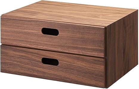 Amazon 無印良品 スタッキングチェスト ハーフ 引出し 2段 ウォールナット材 幅37 奥行28 高さ18 5cm 収納ケース ボックス オンライン通販