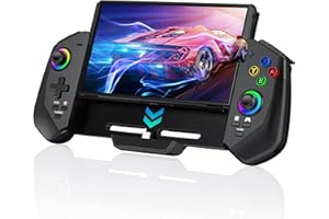 KICKDOT Switch Controllers with Hall Joystick for Nitendo Switch/OLED, Switch Pro Remote Controller with RGB Light/Turbo/Dual Motor/4 Game Slot, Wired Joypad Replacement for Nintendo Switch Controller