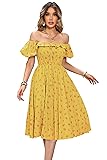 R.Vivimos Womens Summer Floral Print Puff Sleeves