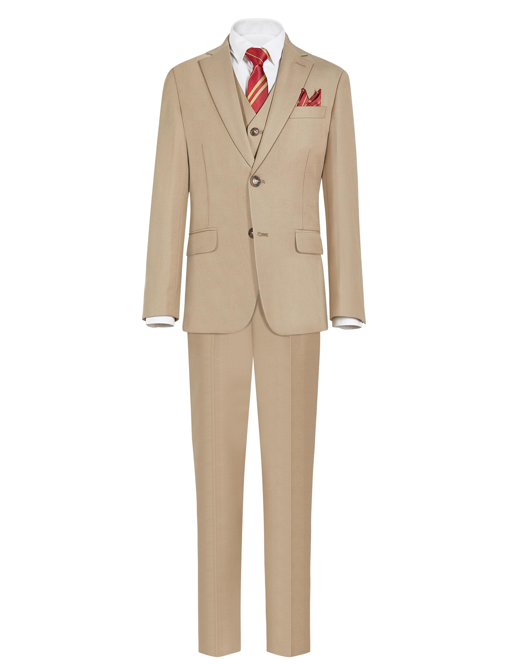 Happy Dolphin Boy Suit Slim Fit 5 Pcs Kids Suit Boy Wedding Suit Communion Ring Bearer for Boys Size 6 Tuxedos Outfit Boys' Khaki Beige Set Dress Clothes Teen Youth Adjustable Waist Image Happy Dolphin Boy Suit Slim Fit 5 Pcs Kids Suit Boy Wedding Suit Communion Ring Bearer for Boys Size 6 Tuxedos Outfit Boys' Khaki Beige Set Dress Clothes Teen Youth Adjustable Waist Image