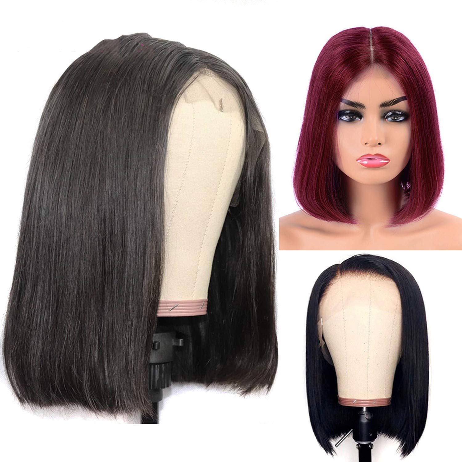 Amazon Com Short 13x4 Wig Straight Brazilian Lace Front Human