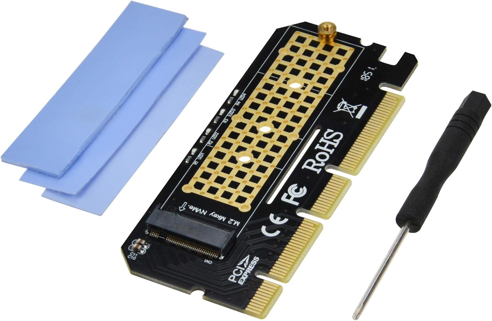 ADWITS M.2 Key M NVME and AHCI SSD to PCIe 4X 8X 16x Adapter PCB, Compatible with Samsung 960 970 EVO PRO WD Black and More