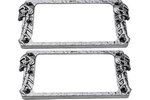 Guyker Metal Flat Humbucker Cover, Pickup Mounting Ring Set - Bridge Neck Pickups Frame Replacement Part for Electric Guitar or Precision Bass(2PCS, PR007 Antique Silver)