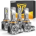 Termitor 9005 9006 Bulbs, 70000LM Super Bright HB3 HB4 Fog Lights 6500K Cool White, 1:1 Halogen Mini Size, 60000Hrs Lifespan, Plug and Play, IP68 Waterproof, Pack of 4