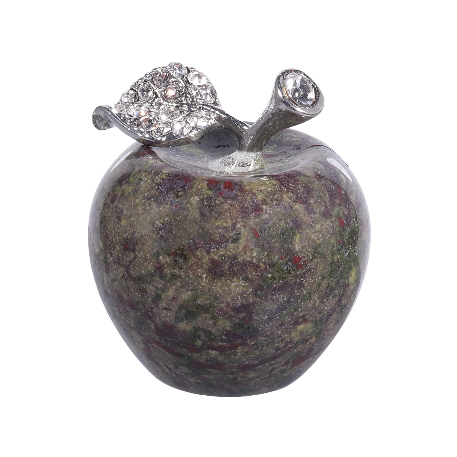 Lovionus89 Natural Dragon Bloodstone Apple Statue, Healing Crystal Figure Sculpture Home Ornament Wedding Decoration 3cm — image 1