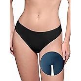LUCKMEEY Cotton Thongs for Women Seamless Thongs for Women No Show Thong Panty Liners Workout G-String Thongs Underwear