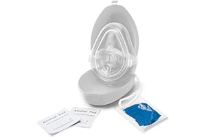 EMS XTRM Medical CPR Rescue Mask, Adult/Child Pocket Resuscitator, Hard Case with Wrist Strap, Pocket CPR Mask w/O2 with Gloves - 1 Pack