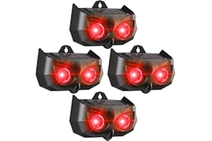 X-OCTENOL Solar Nocturnal Animal Repeller Coyote Deterrent Skunk Repellent Predator Control Fox Deterrent Deer Repeller with Red Flashing Lights Outdoor Garden Chicken Coop (4, Black)