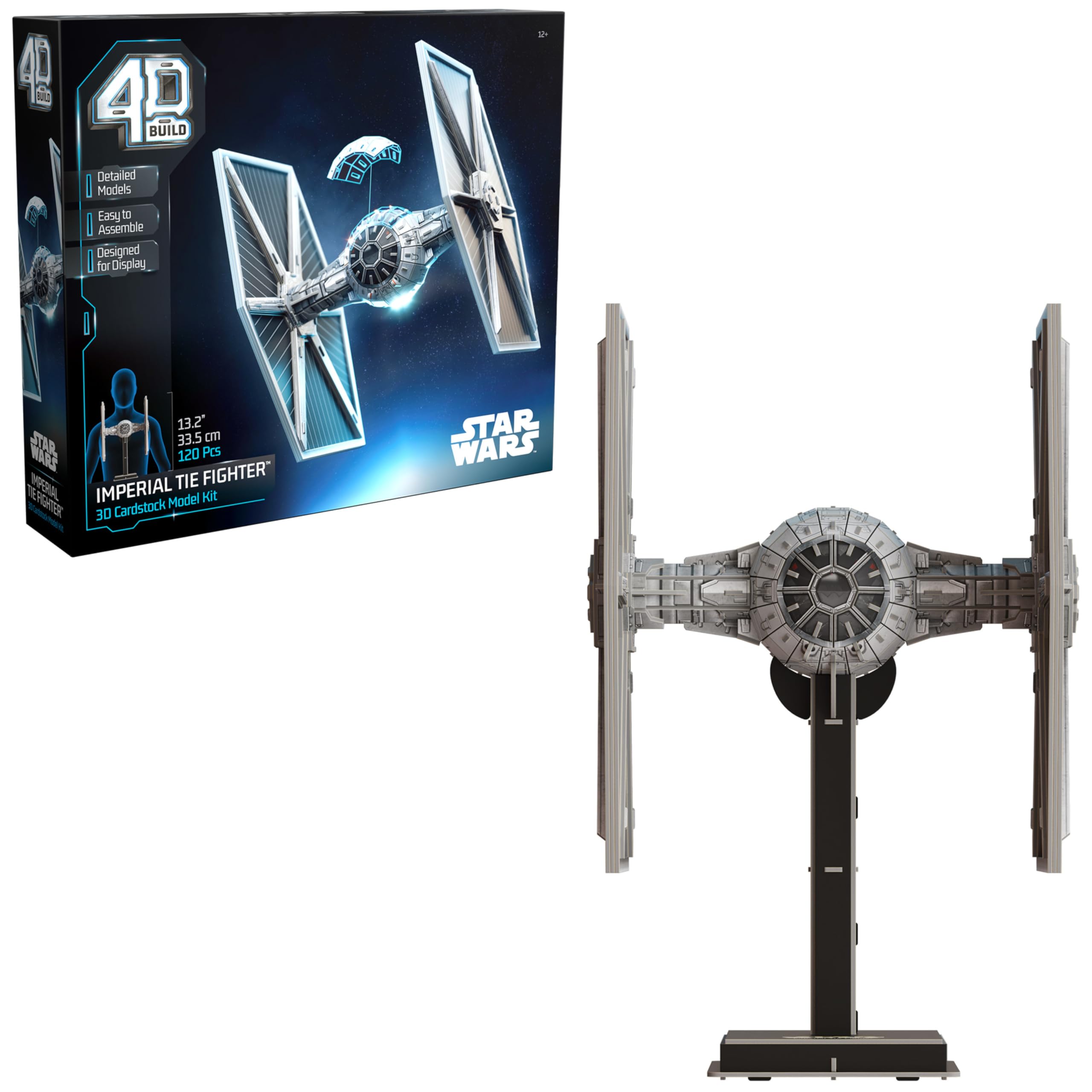 Photo 1 of 4D Build, Star Wars Imperial Tie Fighter 3D Model Kit, Star Wars Collectibles & Desk Decor, Adult Puzzle, Building Toys, 120 Pieces, 3D Puzzles, Gift Ideas for Ages 12 & Up