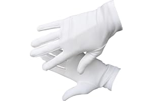 Teravan Noctua Cotton Gloves, Unisex, For Dry, Irritated, Cracked Hands, Nighttime Wear or Everyday Use, White, 1 Pair
