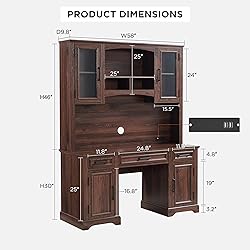 JXQTLINGMU Farmhouse 76" Height Computer Desk with