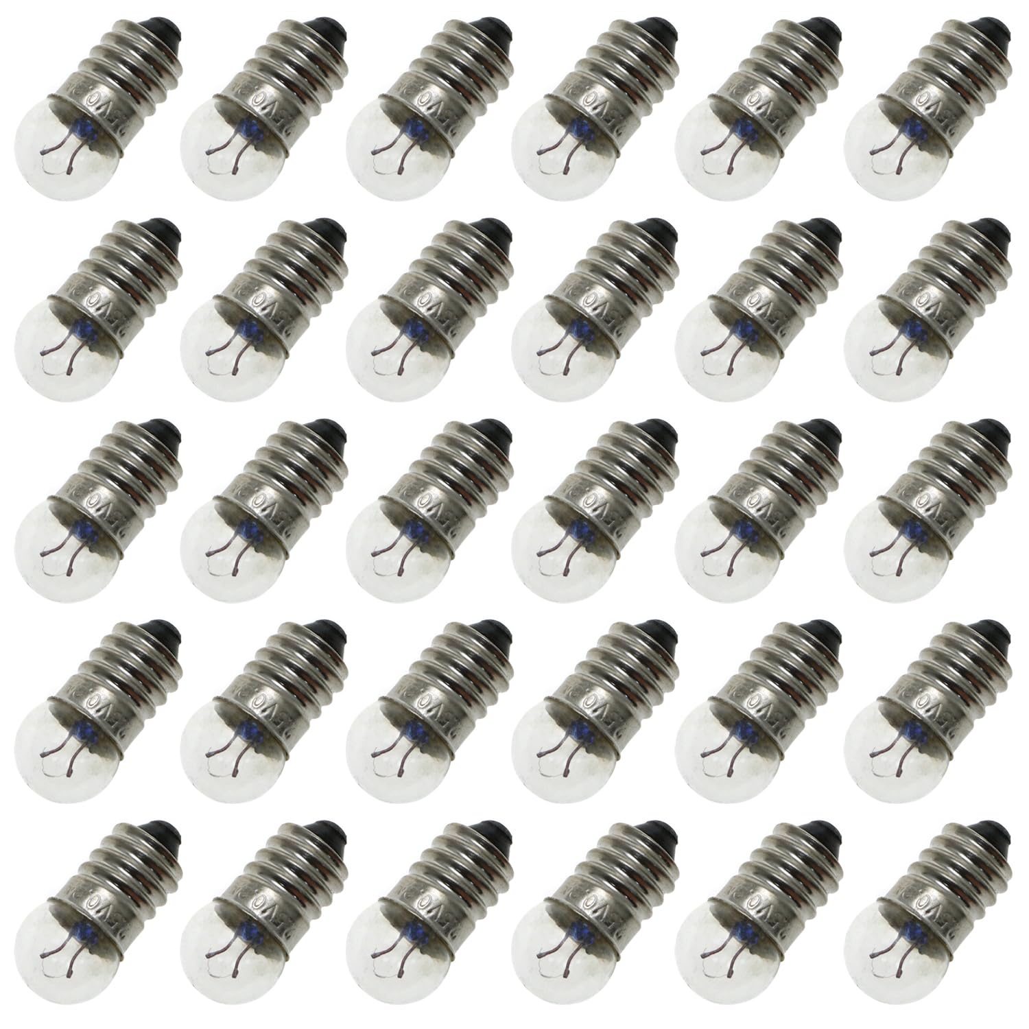 Photo 1 of LUORNG Light Bulbs 30pcs Warm White Small Screw Base Light Bulbs E10 Base 2.5V / 0.3A for Home Experiment Circuit Electrical Test Accessories