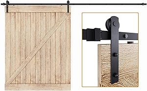 EaseLife 12 FT Heavy Duty Sliding Barn Door Hardware Track Kit,Ultra Hard Sturdy,Slide Smoothly Quietly,Easy Install,Fit up to 72