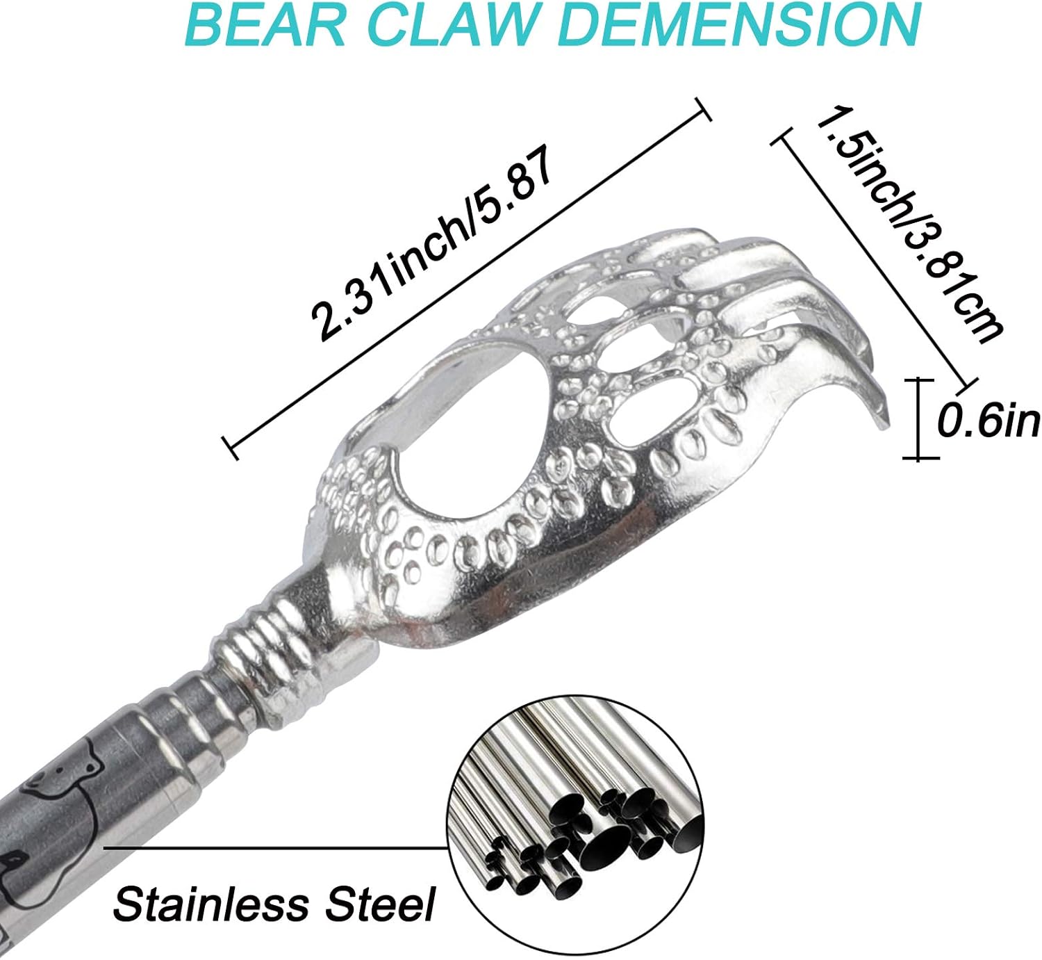 WOVTE Bear Claw Black Telescopic Back Scratcher: Health & Personal Care