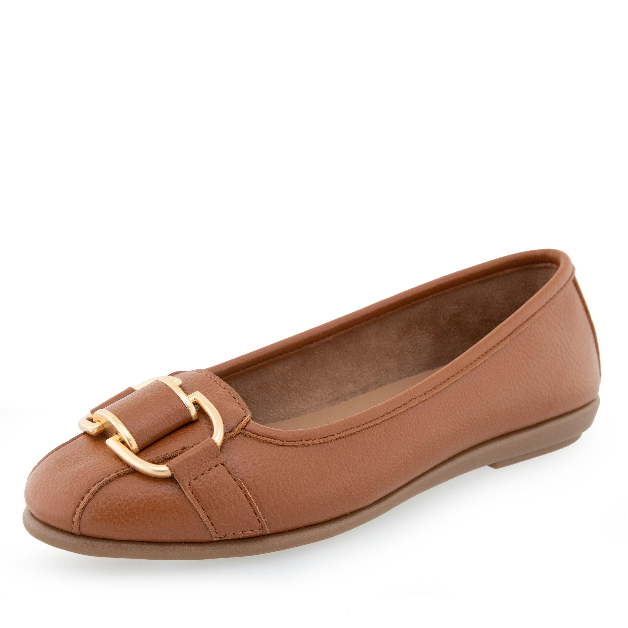 Aerosoles Women’s Bentley Ballet Flat, Tan PU Leather, 9.5