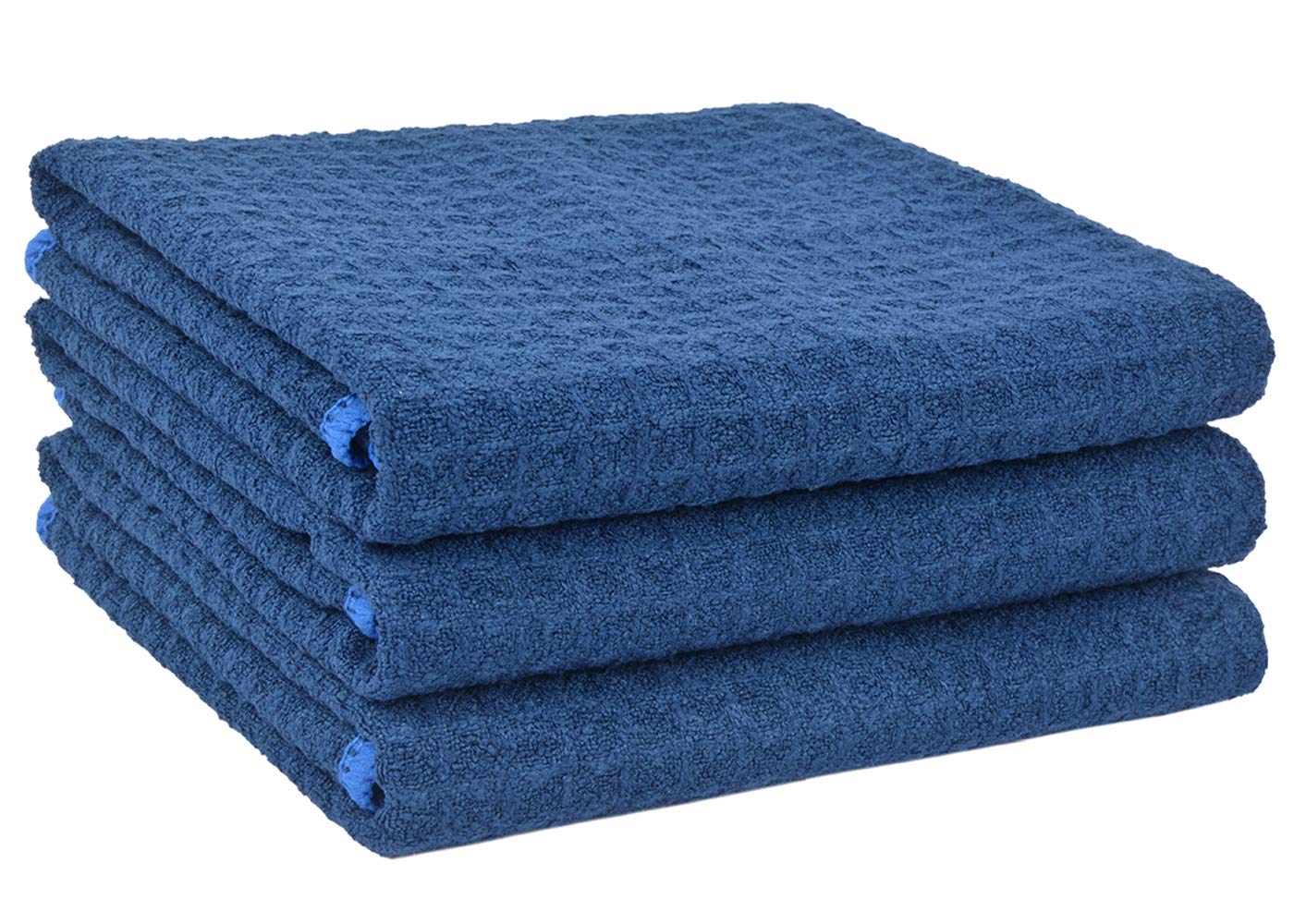 VIVOTE-Microfibre Tea Towels Waffle Drying Kitchen Towels Dish Cleaning Towel Soft &Thick tea towel T Towels 40X56cm (3pcs Navy Blue) — image 1
