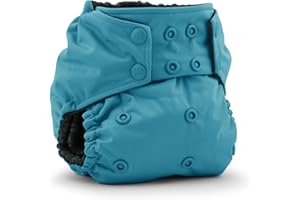Kanga Care Rumparooz G3 OBV Cloth Diaper Reusable One Size Pocket Diaper with Patented Inner Double Gusset 2 pcs Bamboo Rayon Insert Soaker | Reef (6-55+ lbs)