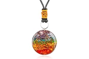 KARMAPLEDGE 7 Chakra Crystal Pendant Necklace for Men, Handmade Gemstone Necklaces for Women Chakra Healing, Good Luck, Meditation, Crystal Jewelry Birthday Gifts for Women and Men