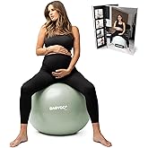 BABYGO Birthing Ball - Pregnancy Yoga Labor & Exercise Ball & Book Set Trimester Targeting, Maternity Physio, Birth & Recovery Plan Included Anti Burst Eco Friendly