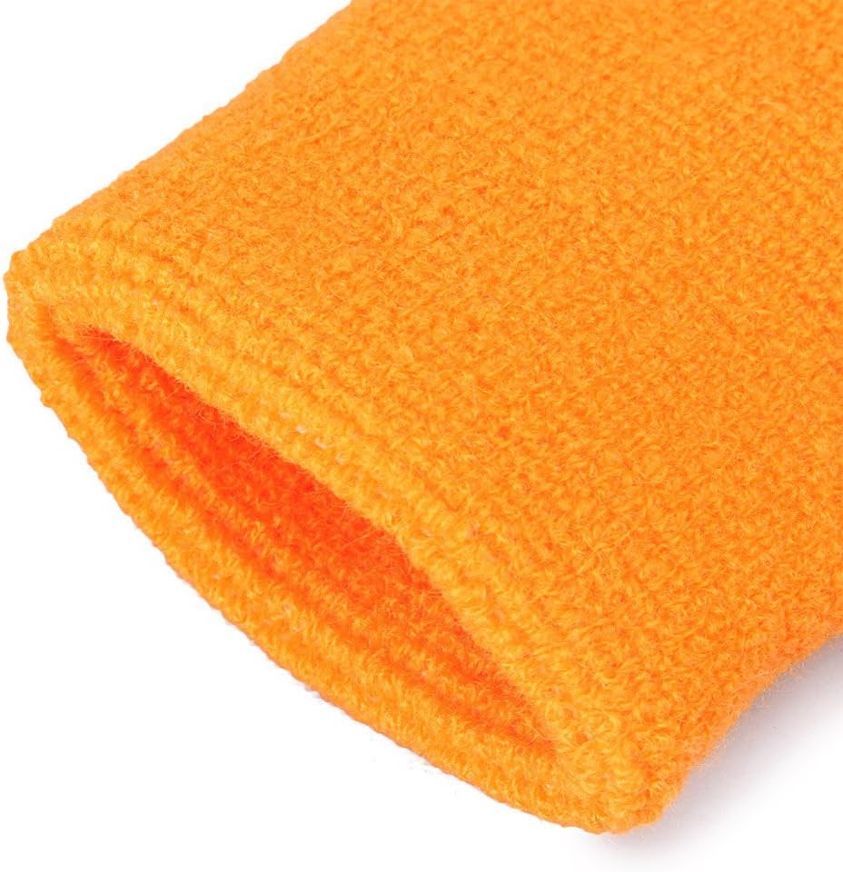 Mallofusa 10 Pack Colorful Sports Basketball Football Absorbent Wristband Party Outdoor Activity (Orange): Clothing