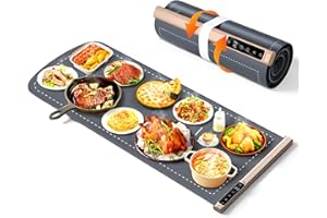 BYHUME Warming Mat for Food Extra Large 36"x16", 500W Food Warming Mats for Countertop, Food Warmer Trays Chafing Dishes for Buffets Party, 9-Level Temp 12H Timer, Child Lock, Gatherings Portable