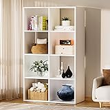 COMHOMA 8 Wood Cube Storage Organizer with Open