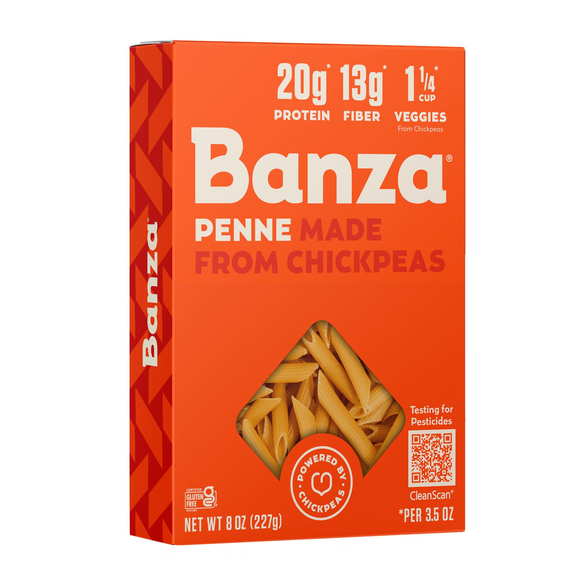 Banza Chickpea Pasta - High Protein Gluten Free Healthy Pasta - Penne (8 oz)