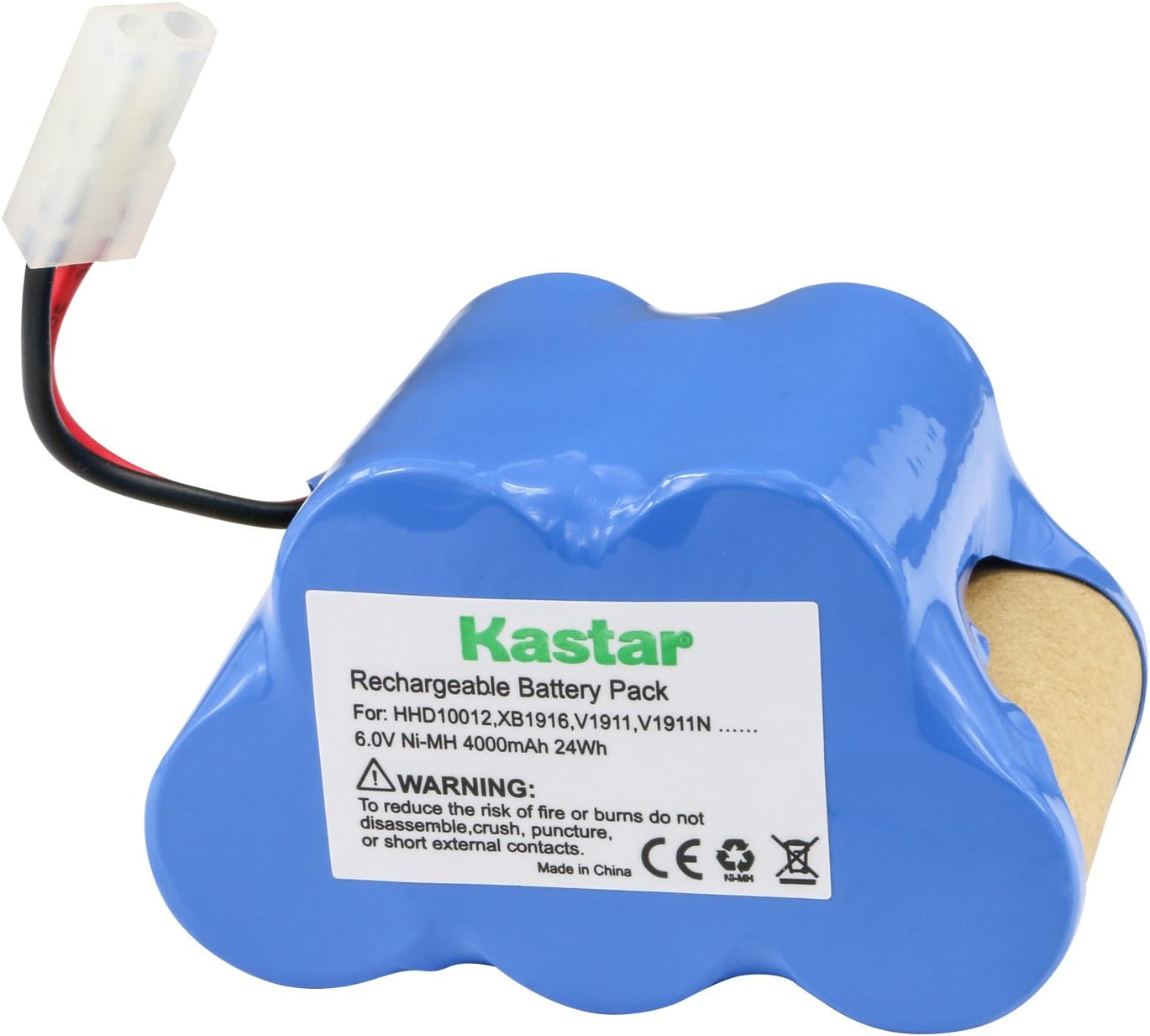Kastar V1911 Battery 1 Pack, Ni-MH 6V 4000mAh, Replacement for XB1916 HHD10012 Euro-Pro Shark V1911 V1911N V1911-FS V1911FS TG-V1911-FS 2 Speed Cordless Vacuum Sweeper