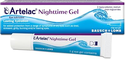 Artelac Nighttime Gel Bausch Lomb Dry Eyes Carbomer Soothing Relief 10g