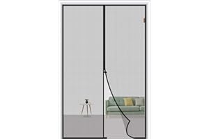 MAGZO Magnetic Screen Door Fit Door Size 32 x 96 Inch, Screen Size 34" x 97" Strong Magnets Mesh, Reinforced Fiberglass Net for Patio and Front Entrances, Gray