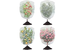 Fruit Tree Netting, Actgan Garden Netting with Drawstring 2.7Ft x 3.3Ft Blueberry Bush Barrier Plant Tree Netting Covers for Cicadas Mosquito Net Tomato Fruits from Animals (4-Pack)