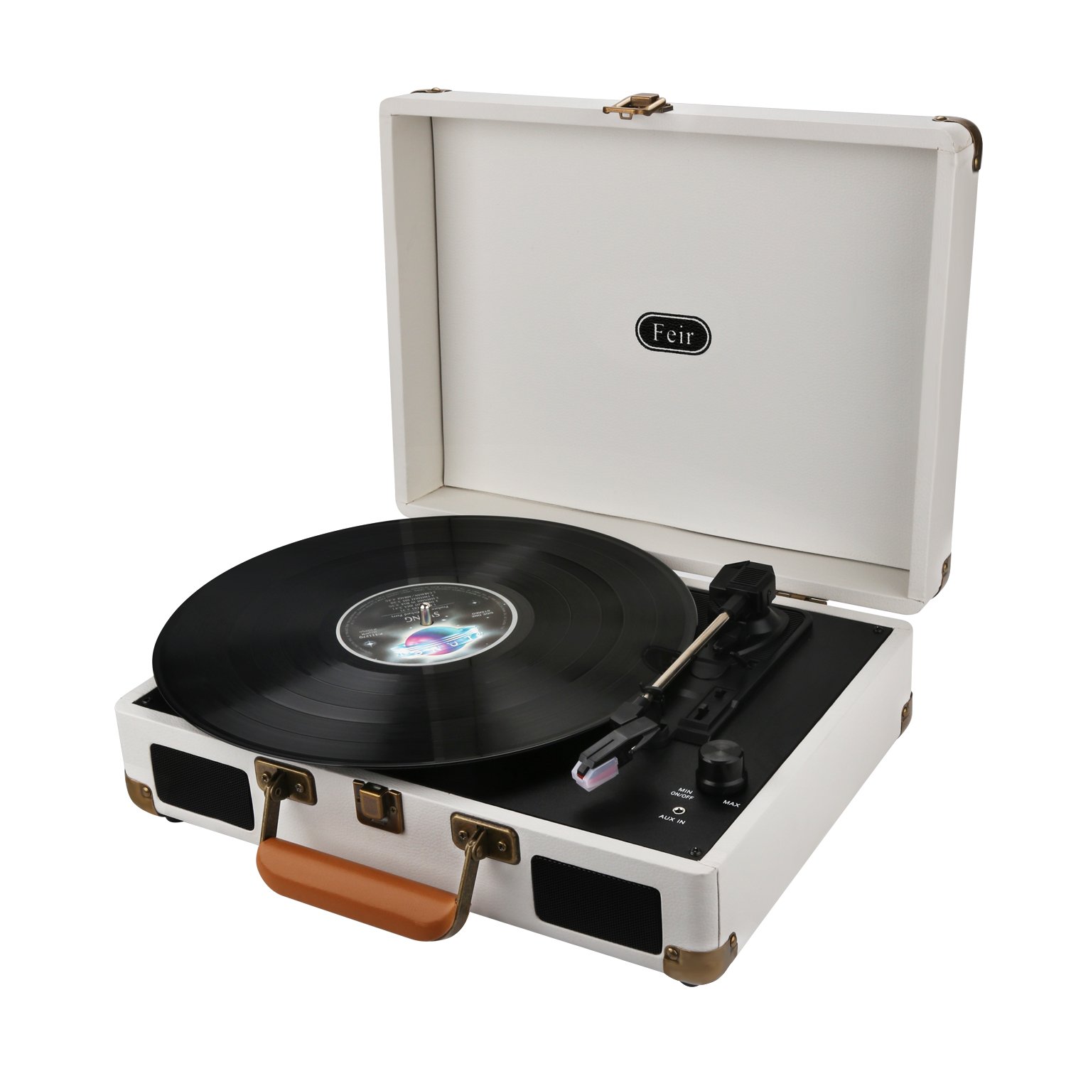 Vinyl Stereo Turntable Portable Suitcase with Built in 2 Speakers RCA