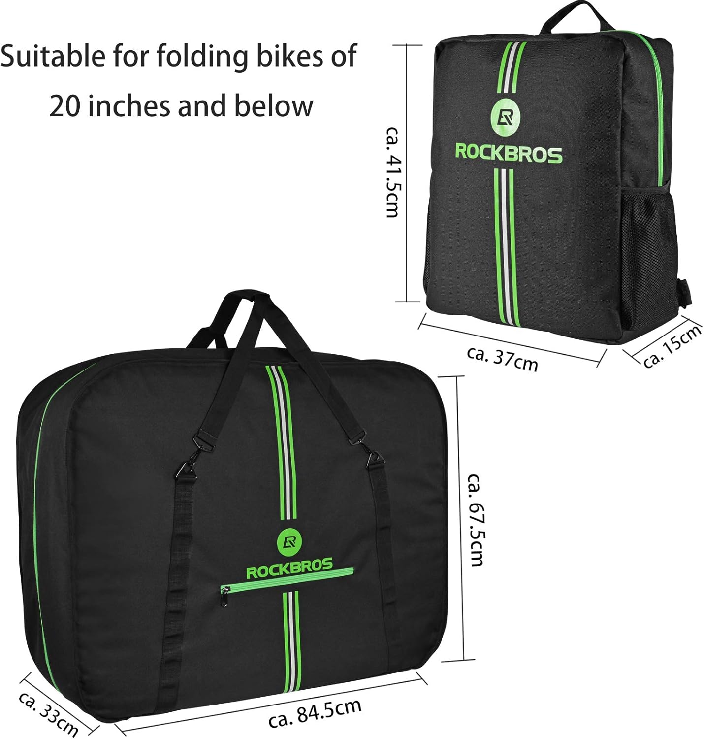 ROCKBROS Bike Transport Bag with Backpack Folding Travel Bike Bag with