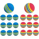 Medsuo 20pcs Practice Golf Balls Golf Training Balls Garden Soft Foam Elastic Golf Balls for Indoor/Outdoor Golf Practice - Red and Blue