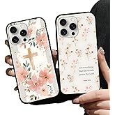 Zrutru 2 Pack Floral Christian Cross Jesus Bible Verse Phone Cases for iPhone 15 Pro Max Case Soft Shockproof Protective for Women Man Phone Cover Funda for iPhone 15 Pro Max 6.7 Inch