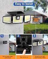 AIXPI 156LED Solar Security Light Outdoor Motion Sensor 270° IP65 view 6