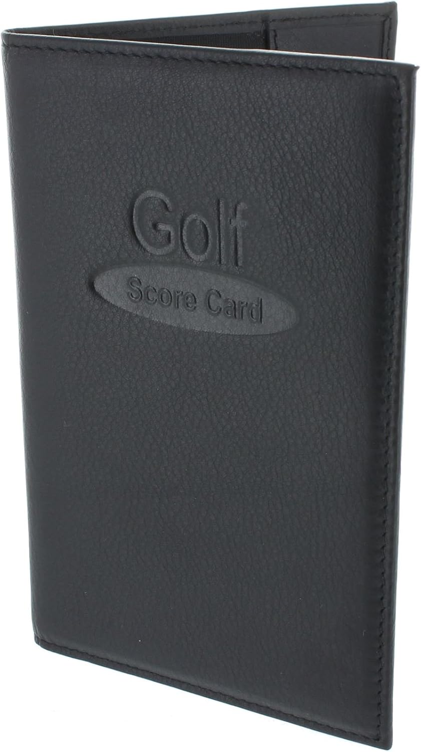 Large Leather Golf Scorecard Holder - for UK Ireland & European scorecards 2314 Black - Image 4