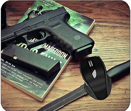 Amazon オフィス ゲーム コンピューターの武器グロックピストル銃とナイフ自宅や仕事 Yendosteen マウスパッド 通販